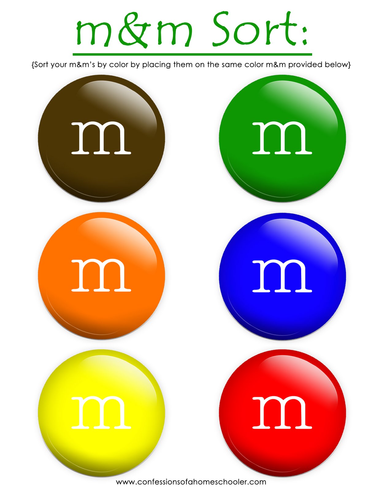 6 Best Images of Mm Sorting Math Worksheet Printable  M and M Math