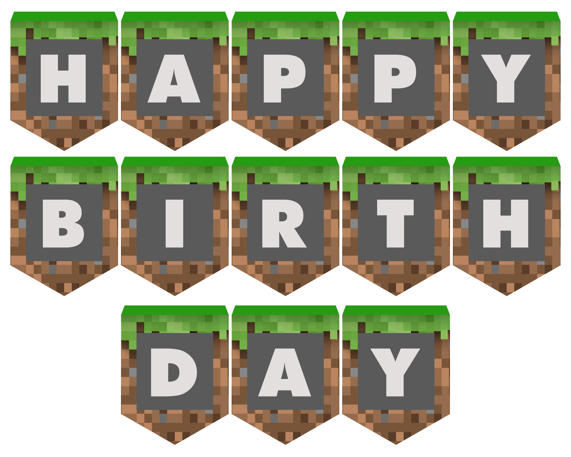 Minecraft Printable Birthday Card