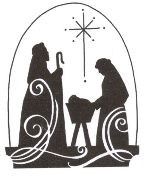 christmas nativity clipart black and white free - photo #41