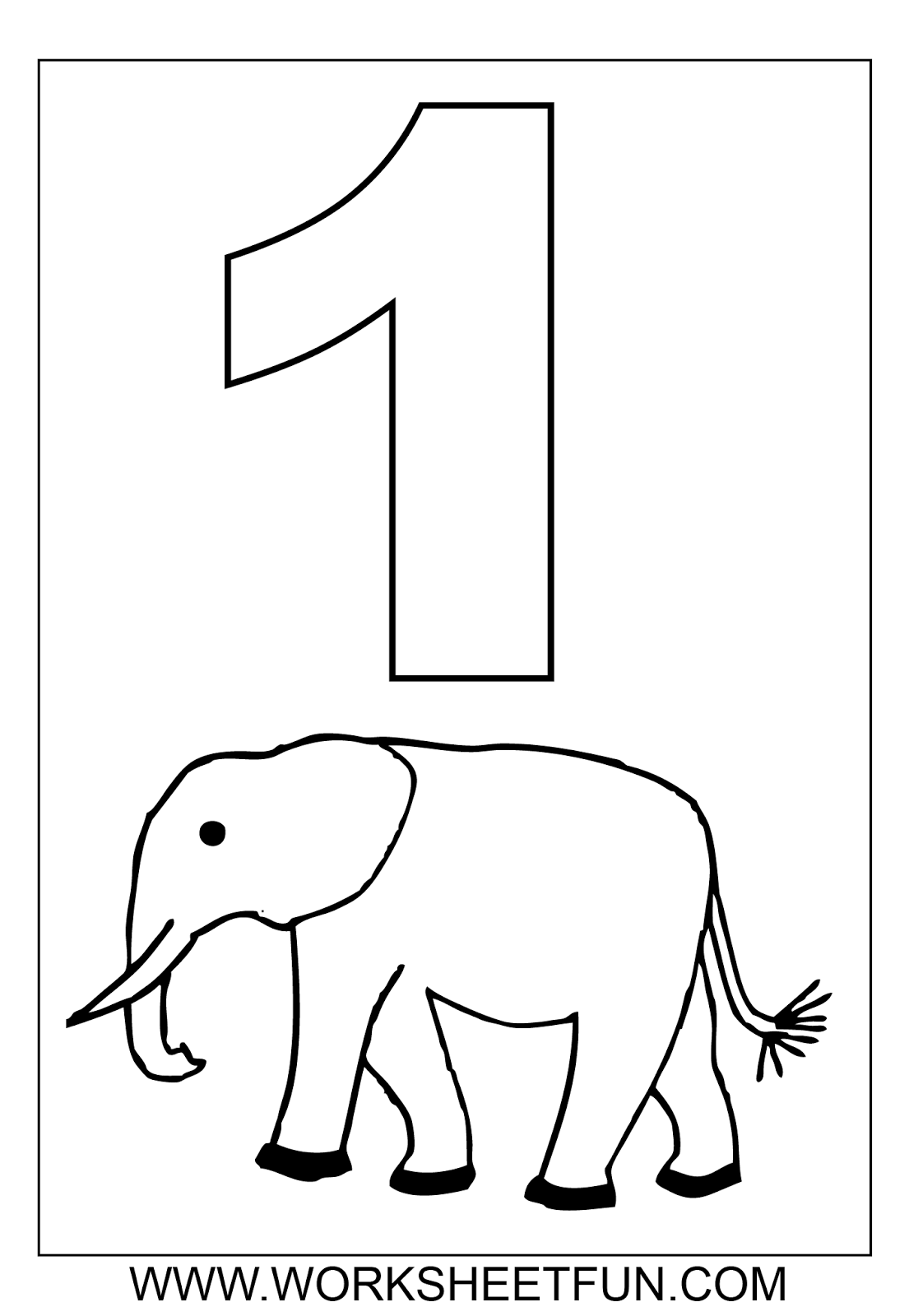 Free Printable Number 1 Coloring Page
