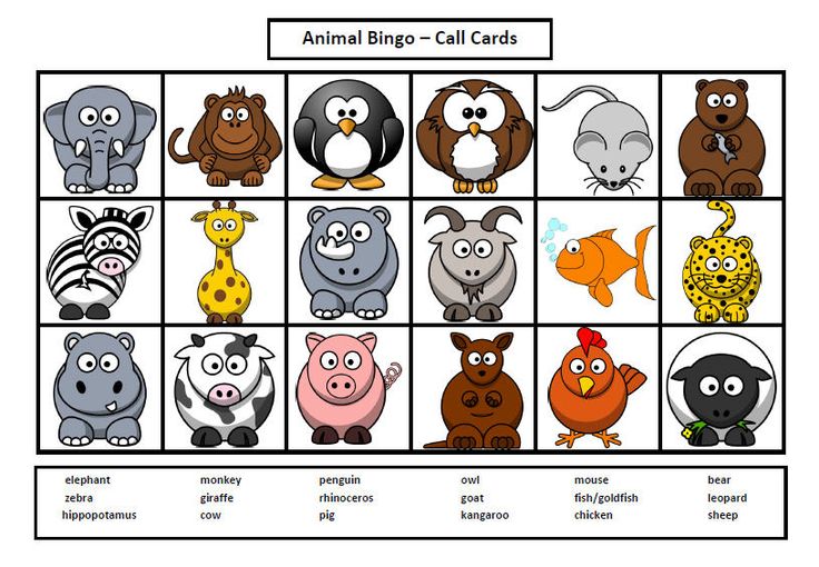 Printable Bingo Cards Animals C ile Web' e Hükmedin!