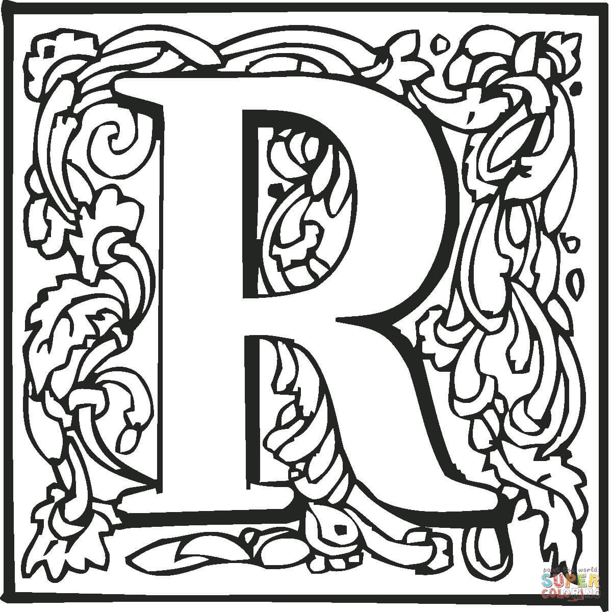 Free Printable Uppercase Letter R Coloring Pages