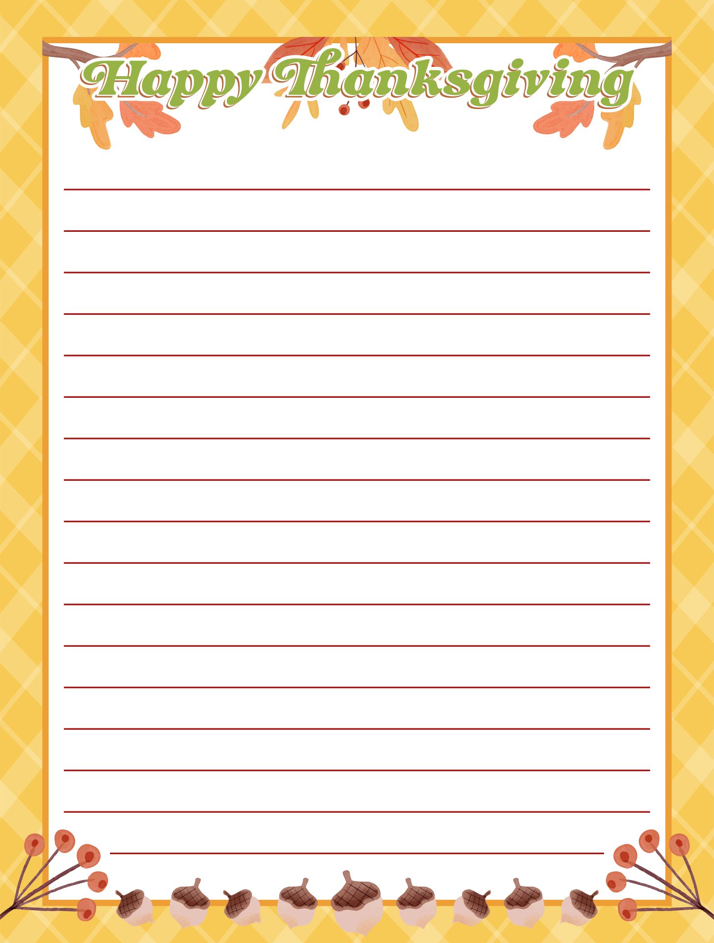 Holiday writing paper printable