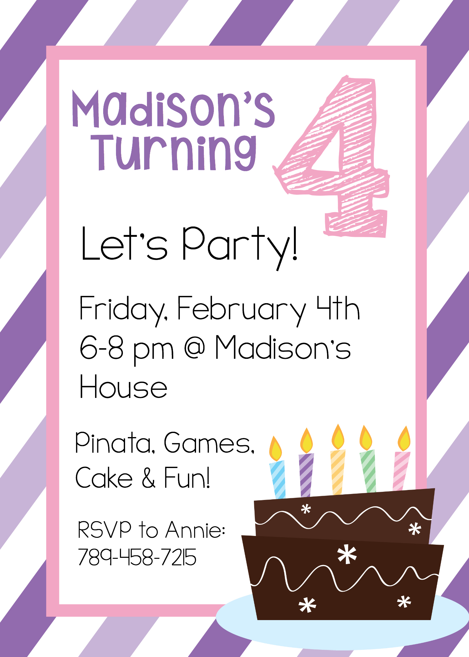 Girl Birthday Party Invitation Templates Free