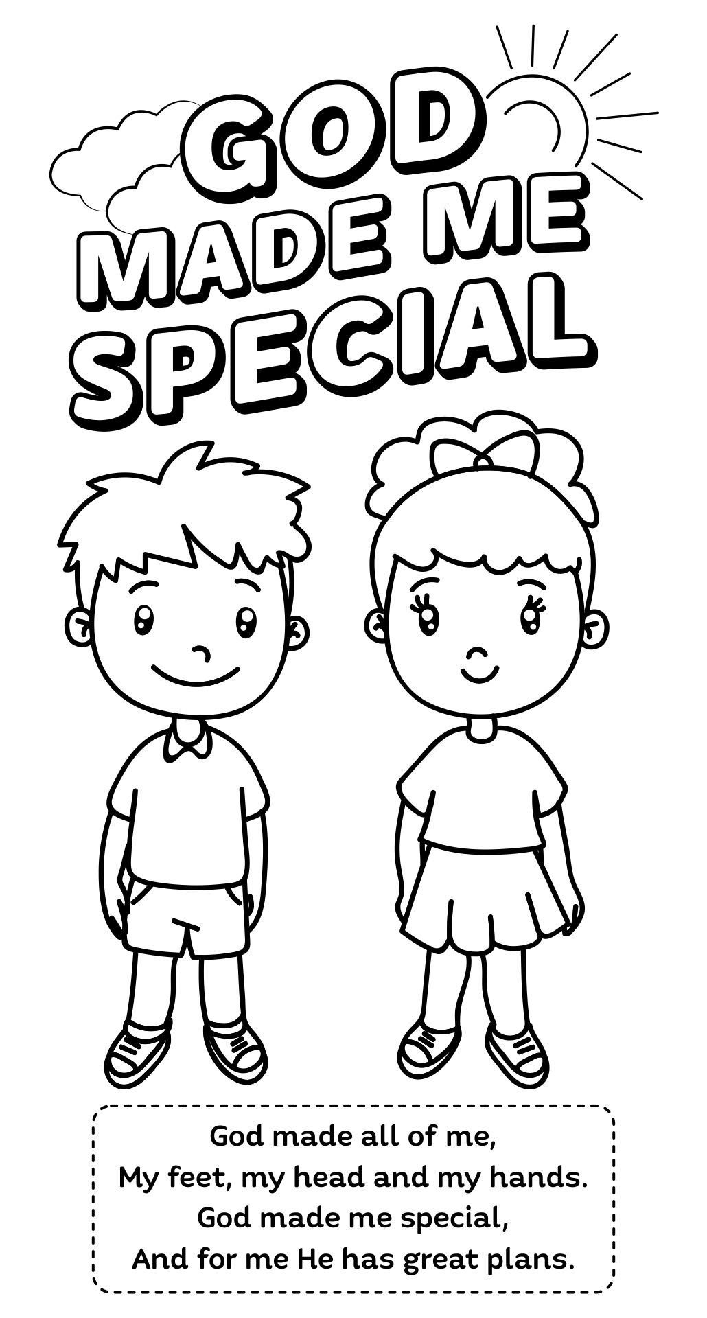 Free Printable God Made Me Coloring Page