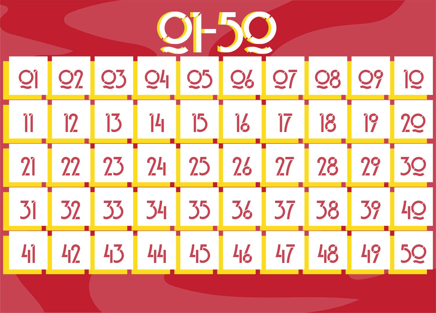 9 Best Images Of Printable Numbers 1 50 Printable Number Chart 1 50