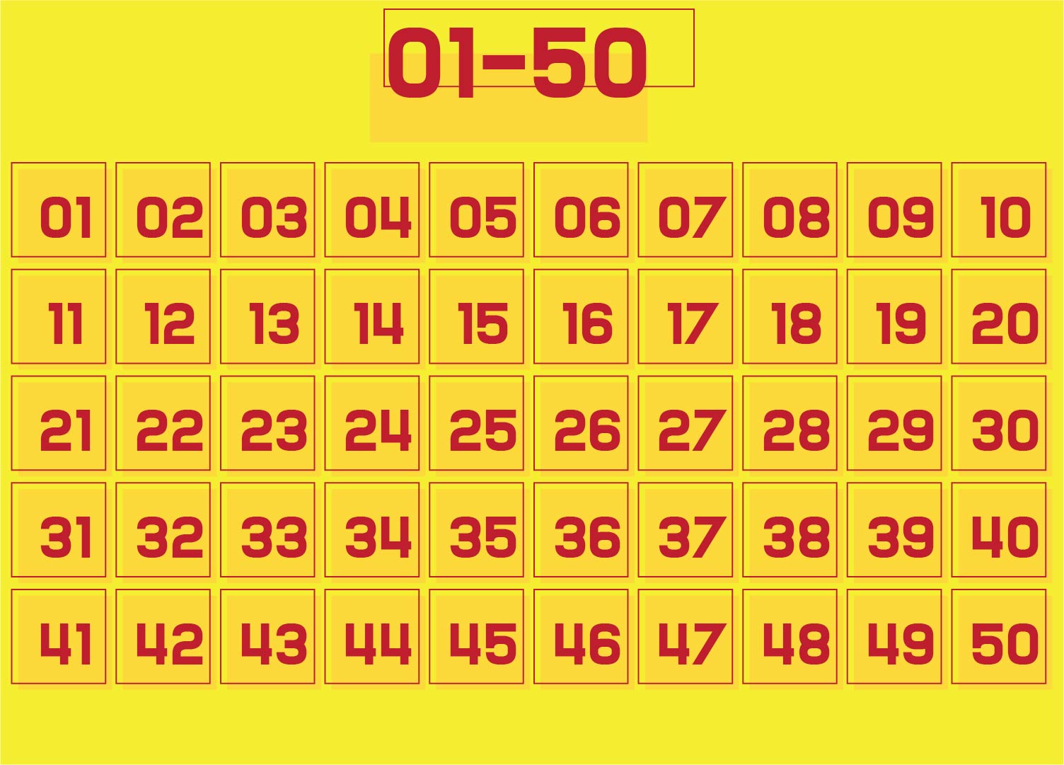 9 Best Images of Printable Numbers 1 50 Printable Number Chart 1 50