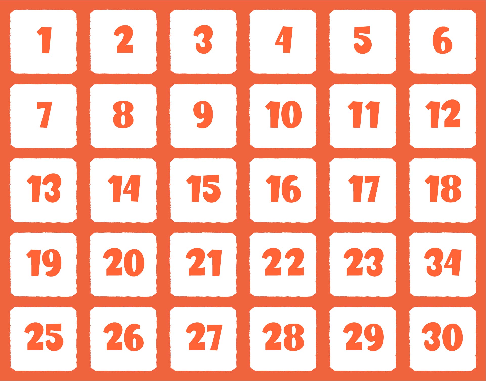 7 Best Images of Printable Number Chart 1 30 - Number Chart 1 20