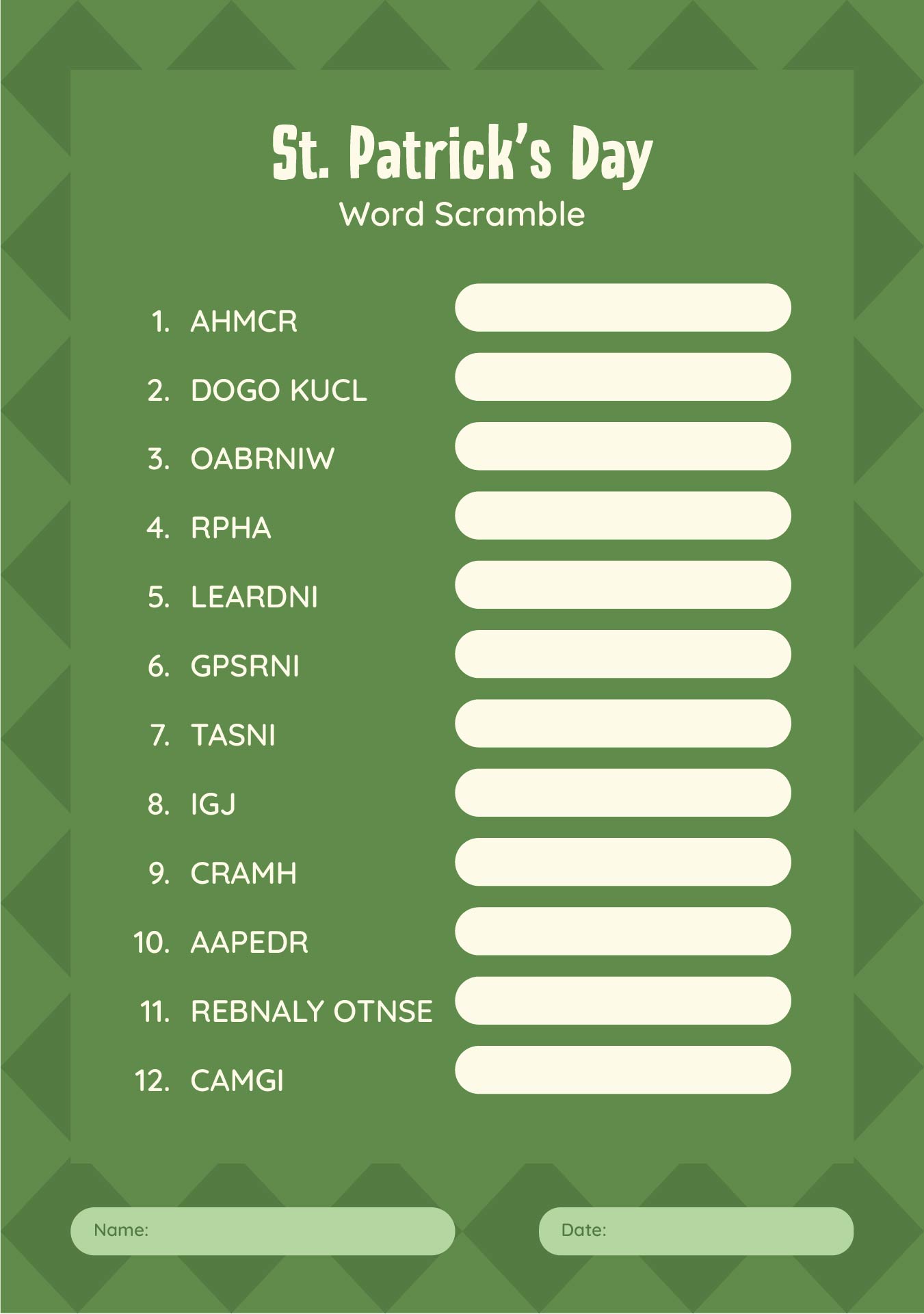 5 Best Images Of Adult St Patrick s Day Printable Activity Patrick s
