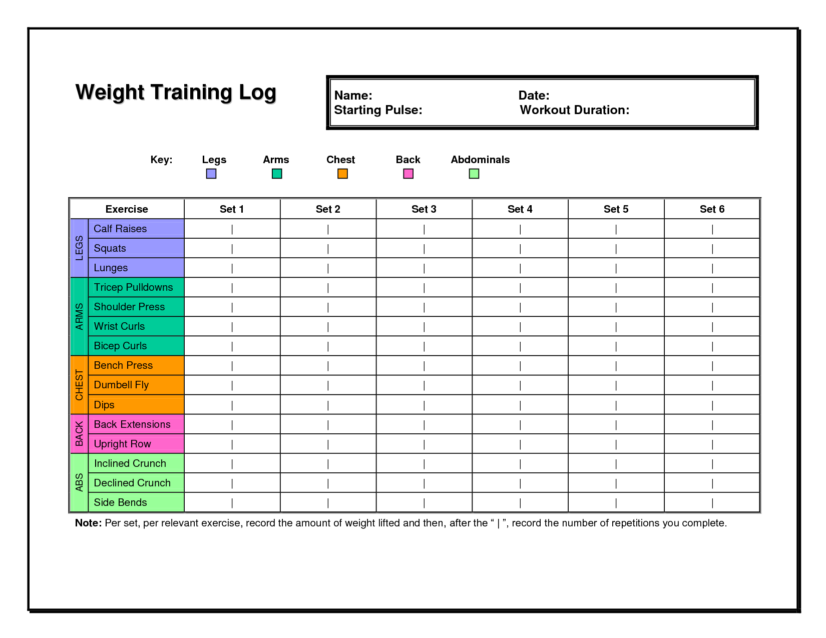 6 Best Images of Free Printable Weight Lifting Workout Logs Printable