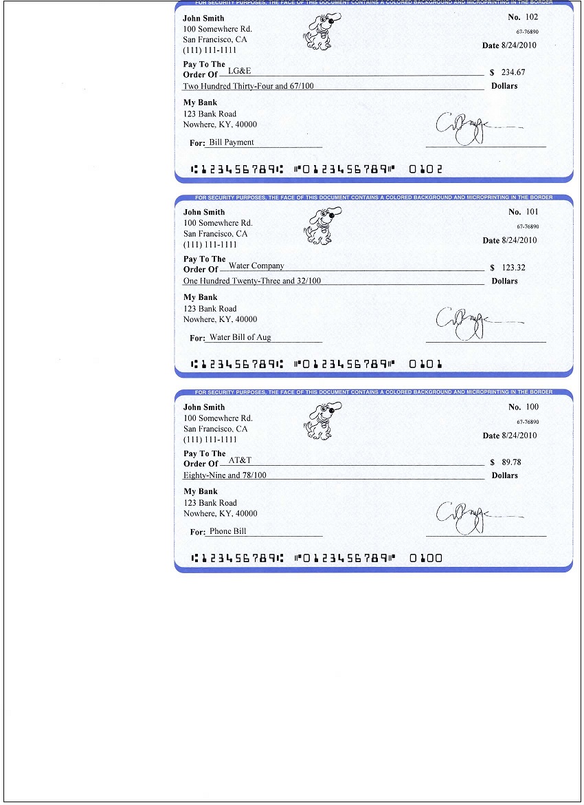 Free Printable Checks Online