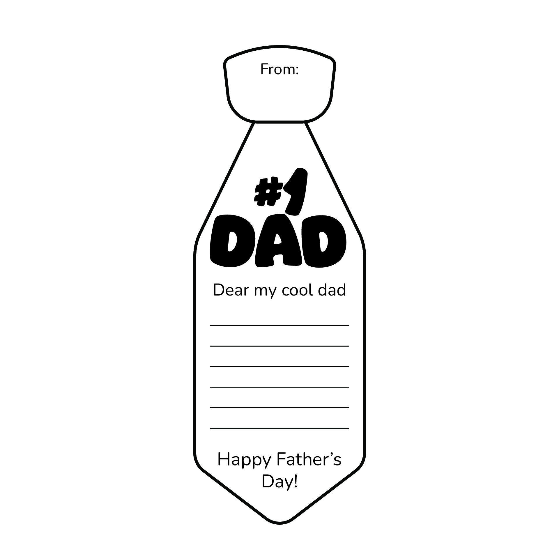 Fathers Day Tie Template