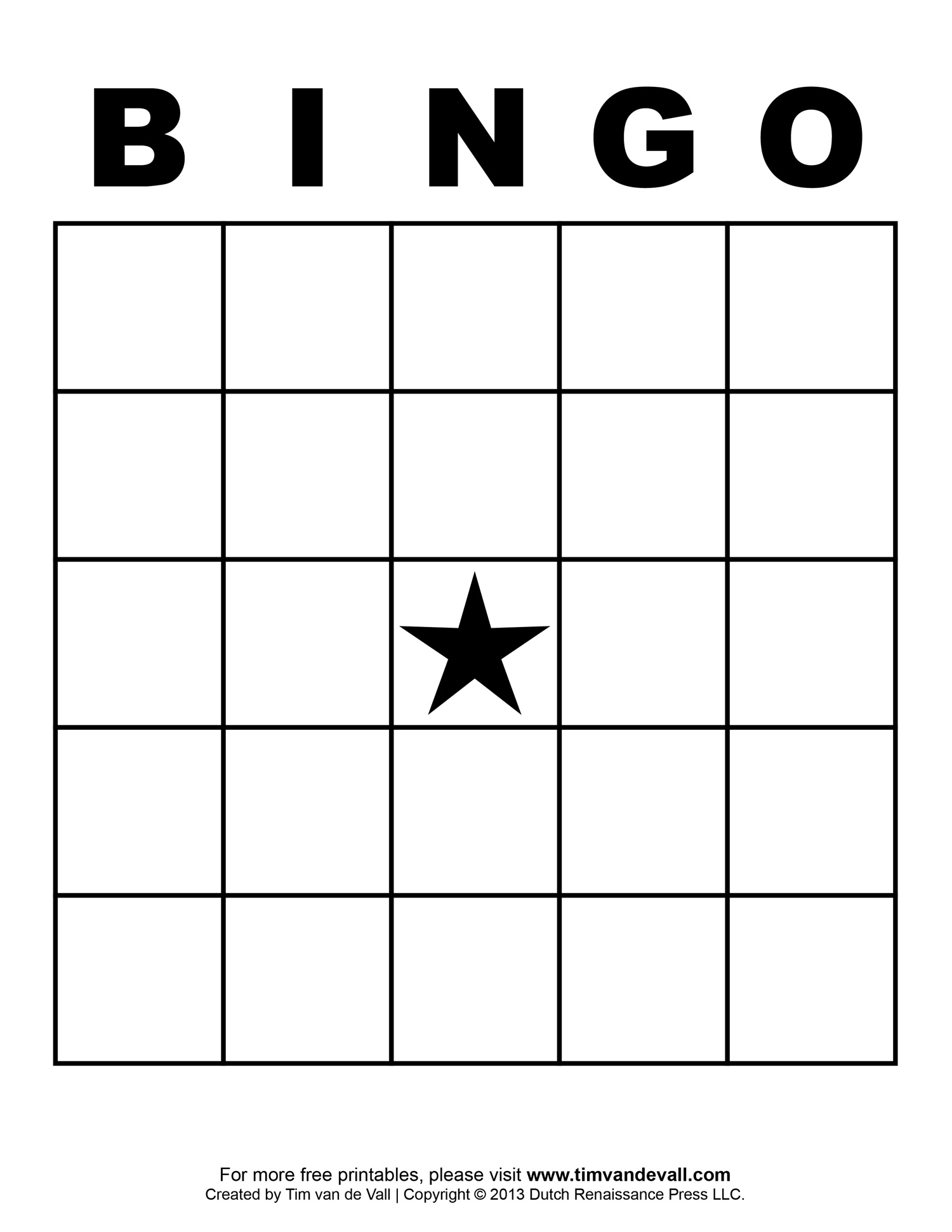 8x8 Blank Bingo Cards Image