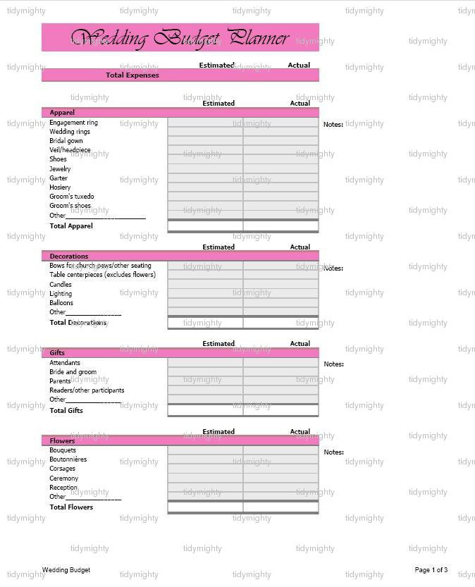Free Wedding Budget Worksheet Printable And Easy To Use
