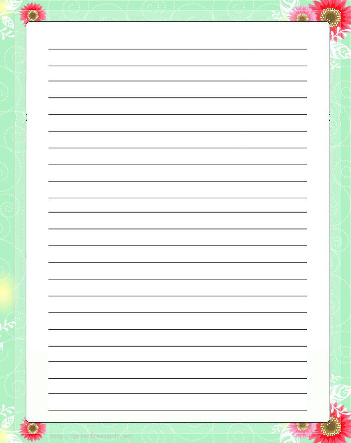 7 Best Images of Free Printable Lined Writing Paper With Border Free
