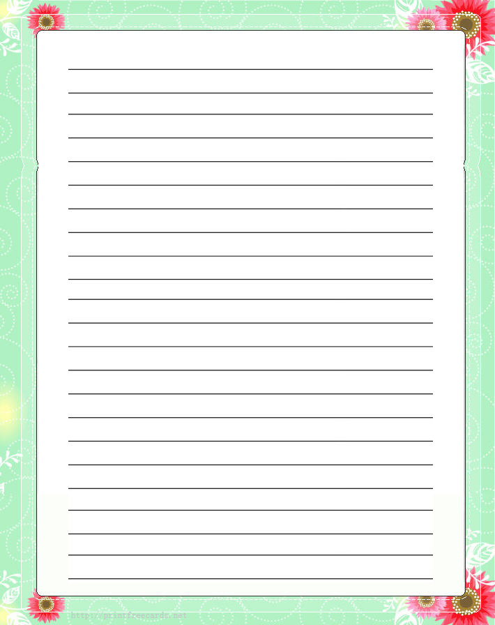 Free Lined Paper With Border : 6 Best Images of Flower Border Paper