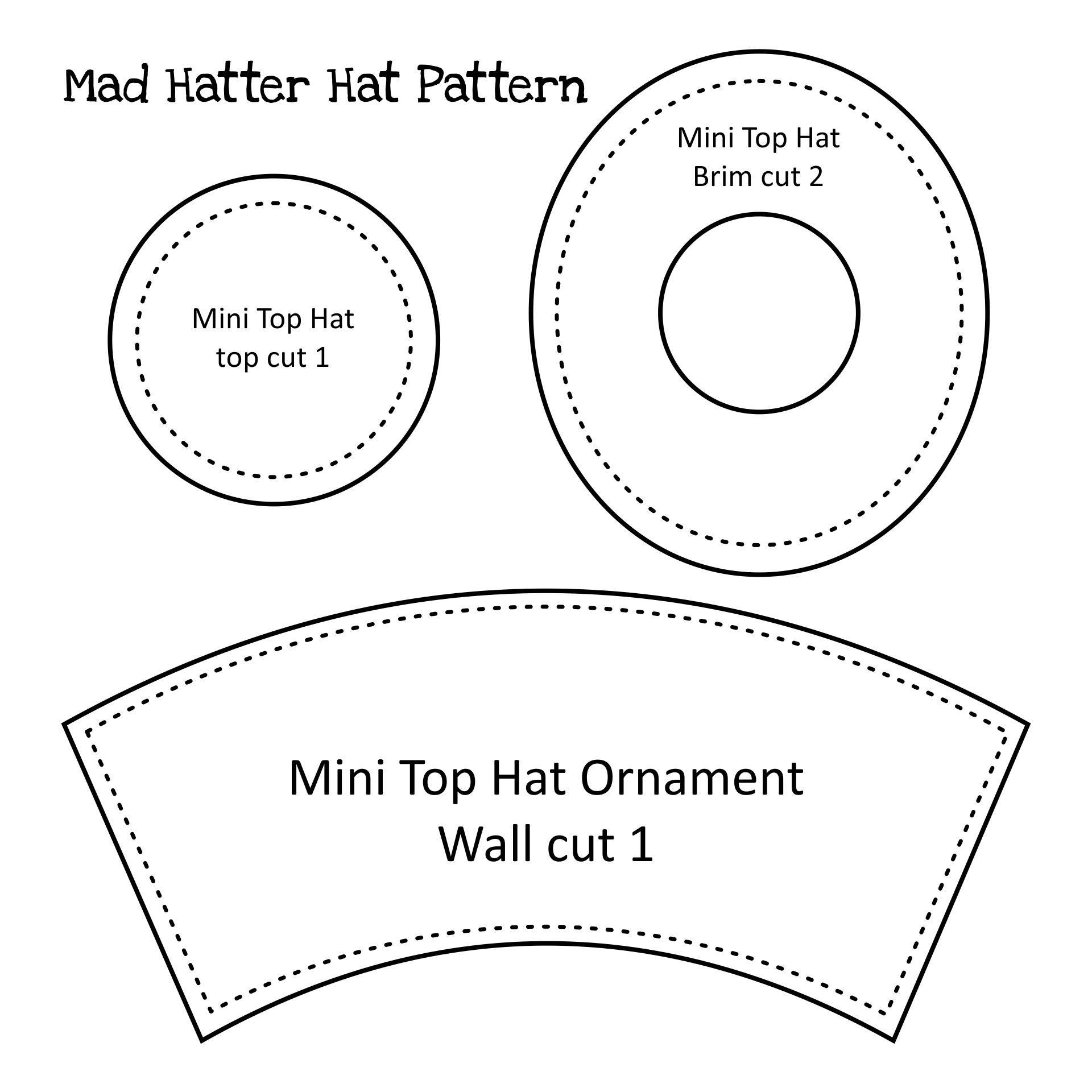 4 Best Images of Printable Top Hat Pattern Mad Hatter Top Hat Pattern
