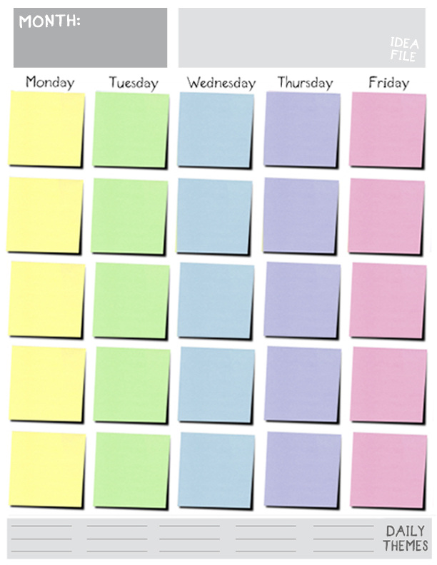 6 Best Images of Monday Through Friday Blank Calendar 2015 Printable