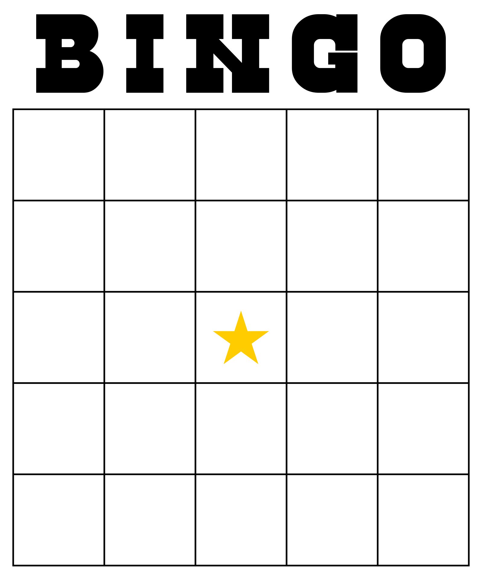 Free Printable Blank Bingo