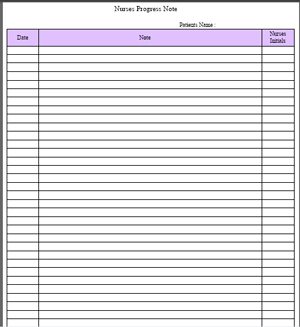 Nursing Notes Template Free from www.printablee.com