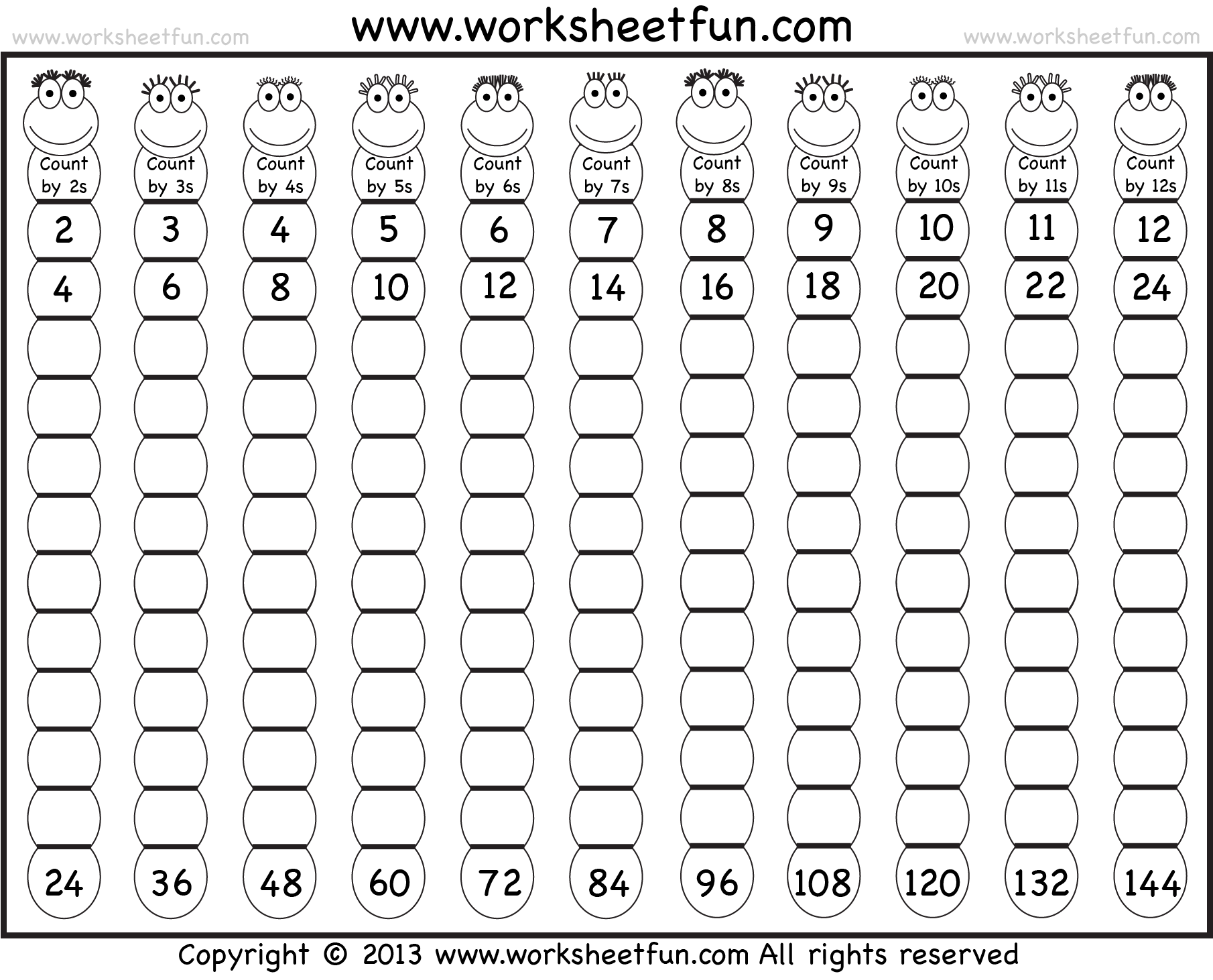 Free Printable Skip Counting Math Worksheets