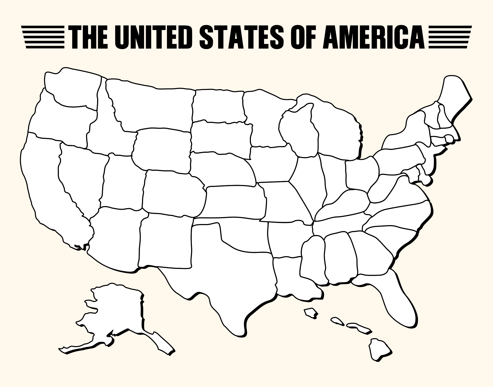 Printablee 50 States Blank Map