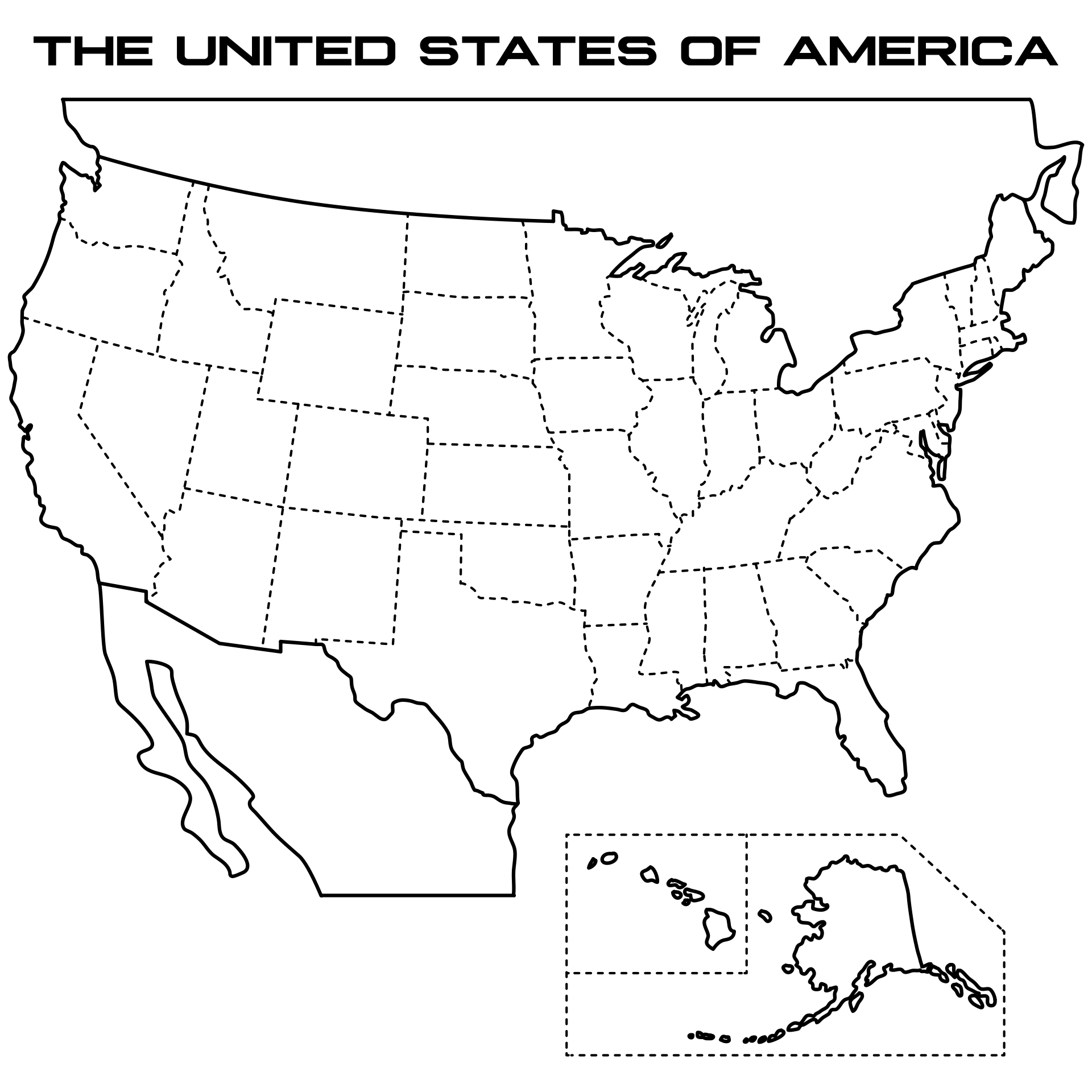 Printablee 50 States Blank Map