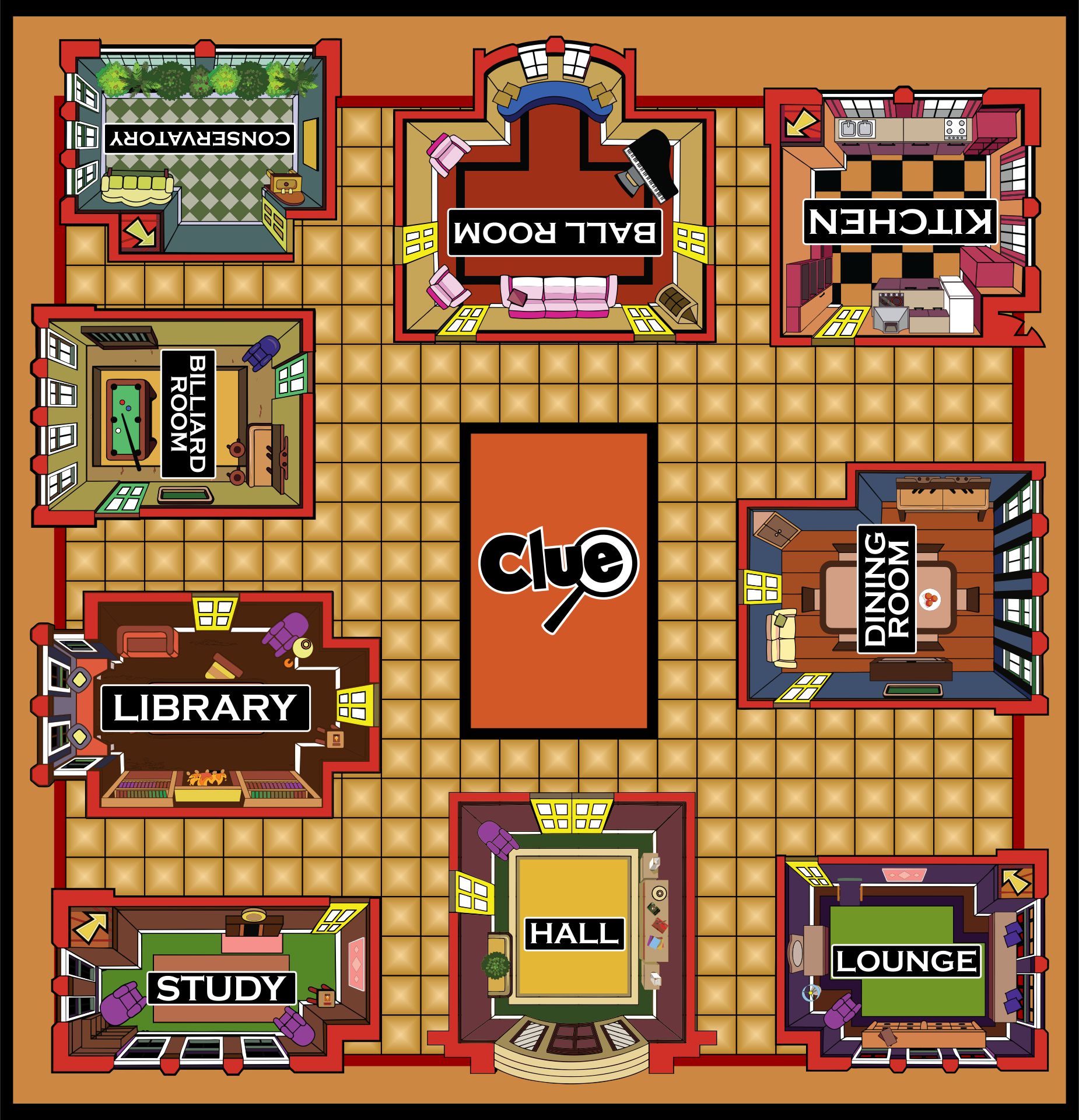 Printable Clue Board Game Printable Word Searches