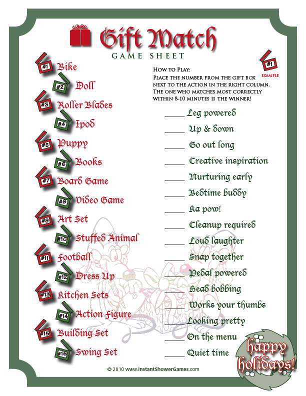 Free Christmas Paper Games Printables