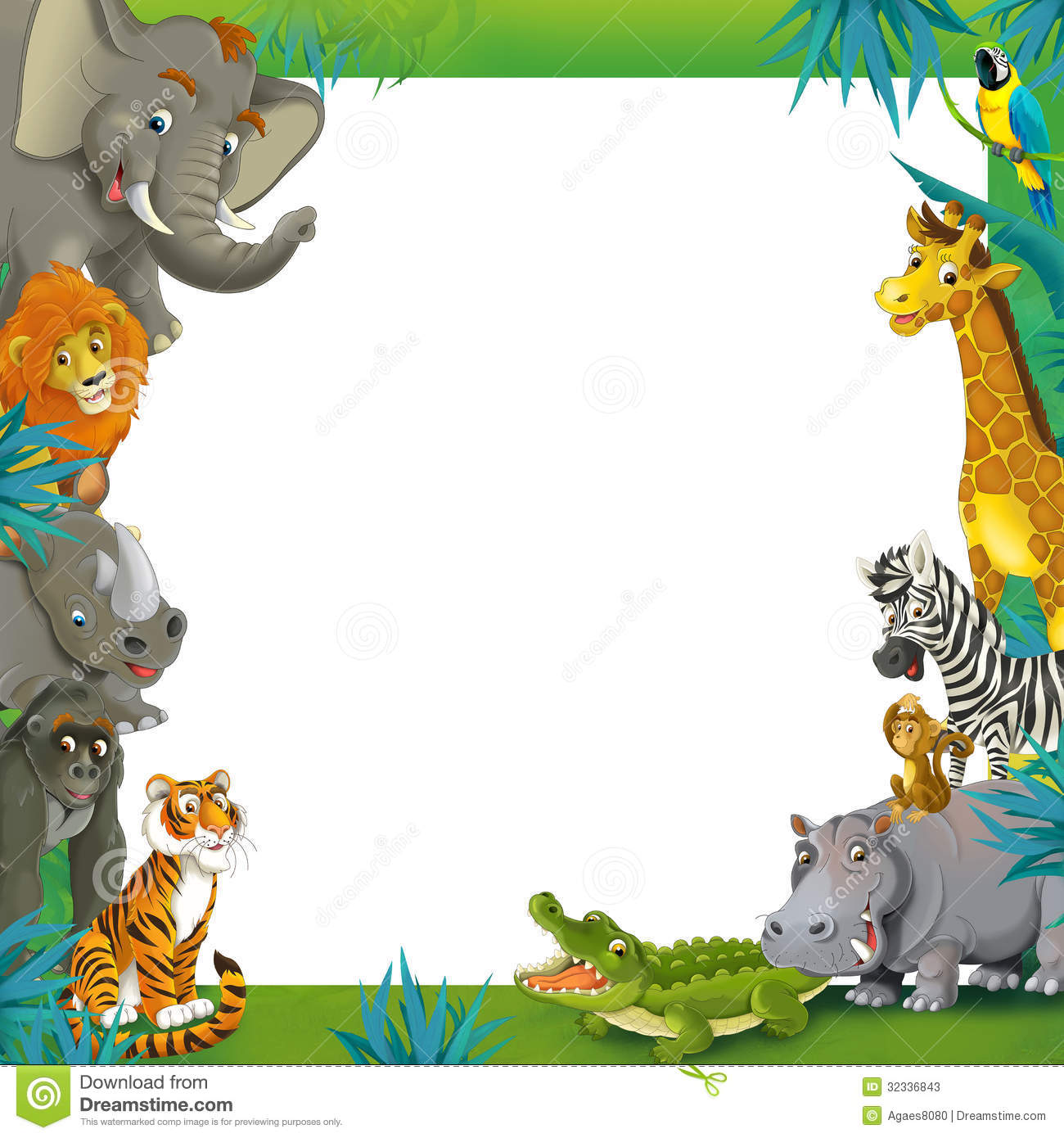 cartoon jungle animals clipart free - photo #26