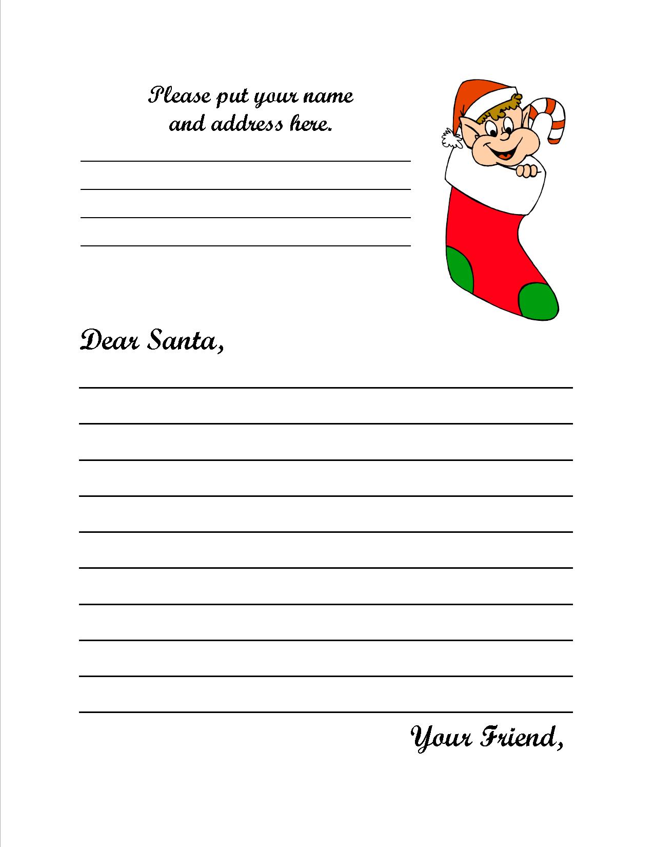 Free Printable Letter Templates Santa Claus