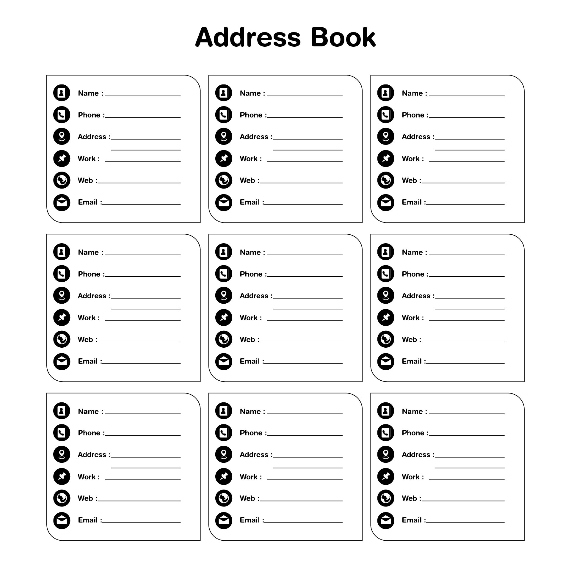 Printable Telephone Address Book Template Printable Templates