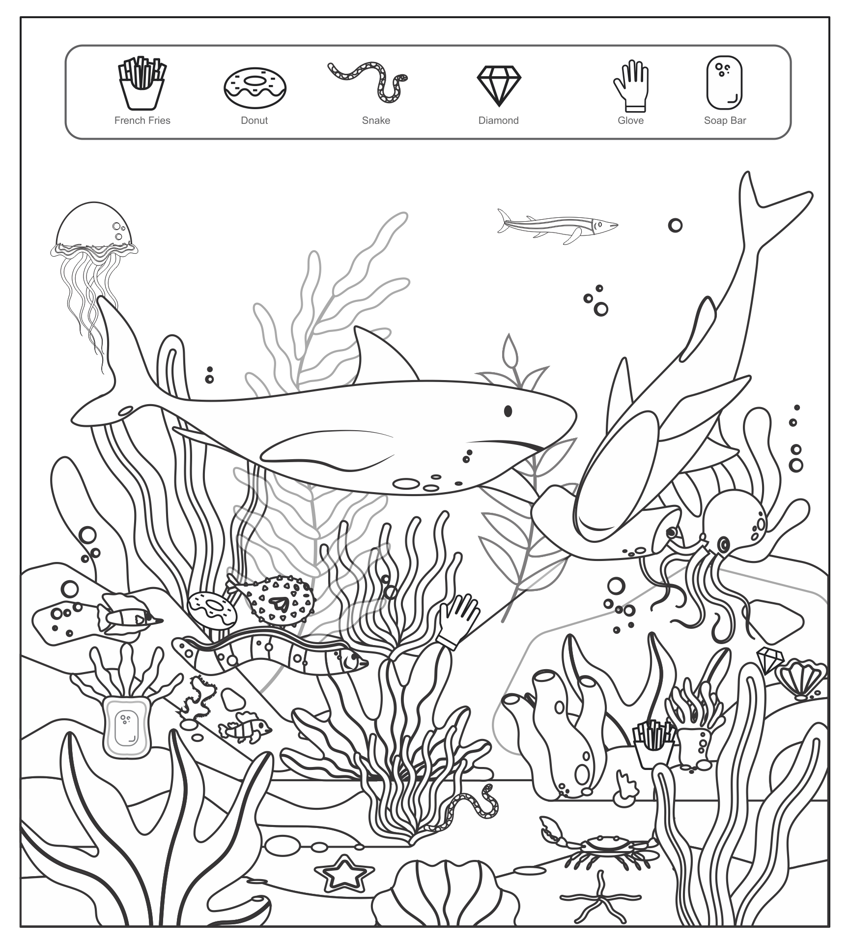 printable hidden picture coloring pages - photo #6