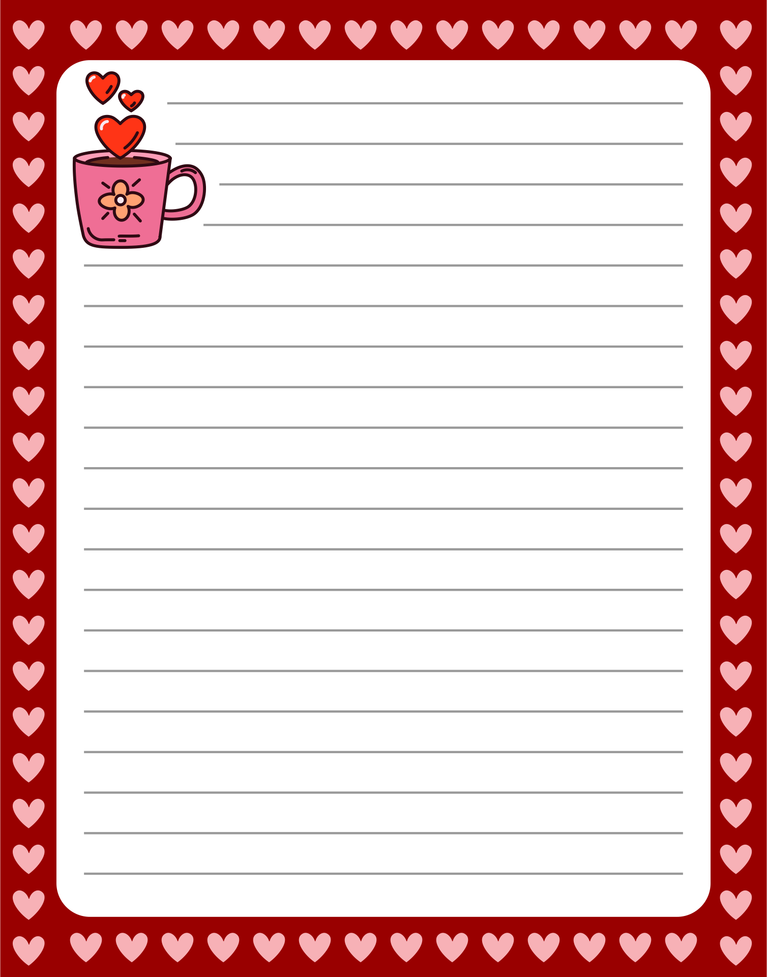 Cute Printable Lined Paper Customize and Print