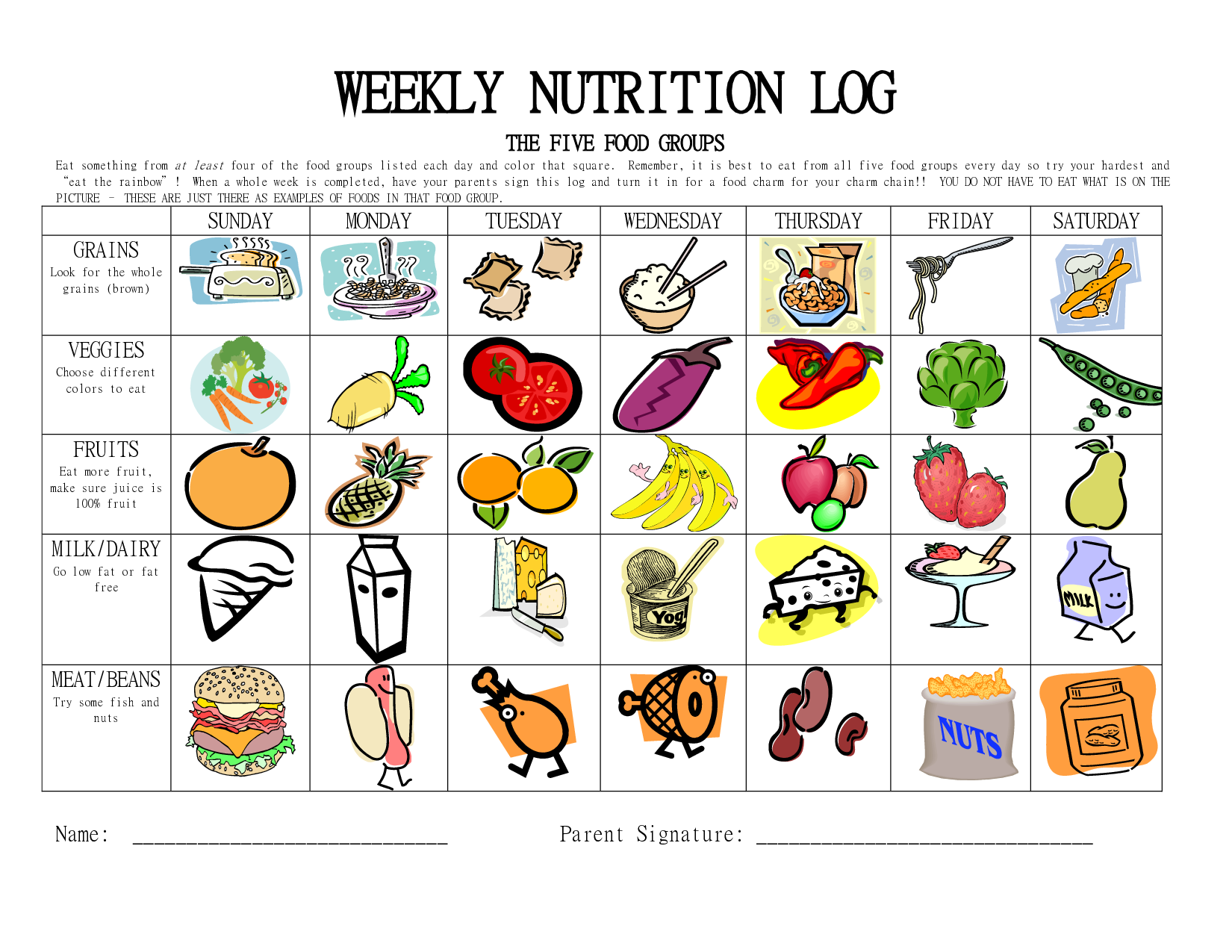 Free Food Worksheets Printable