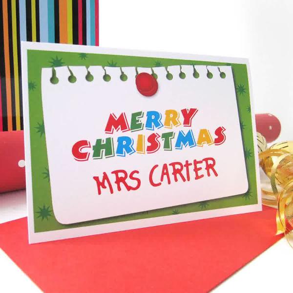 Teacher Christmas Card Printable Free
