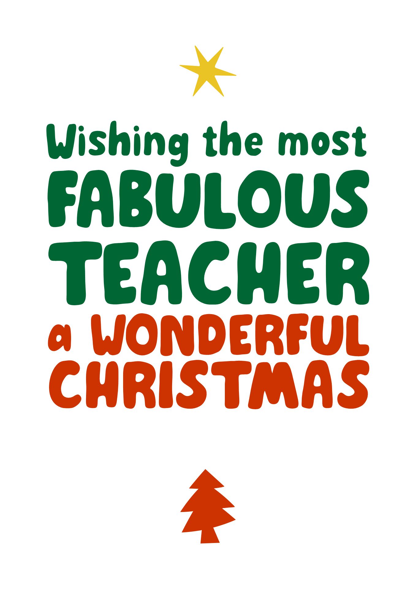 Teacher Christmas Card Printable Free