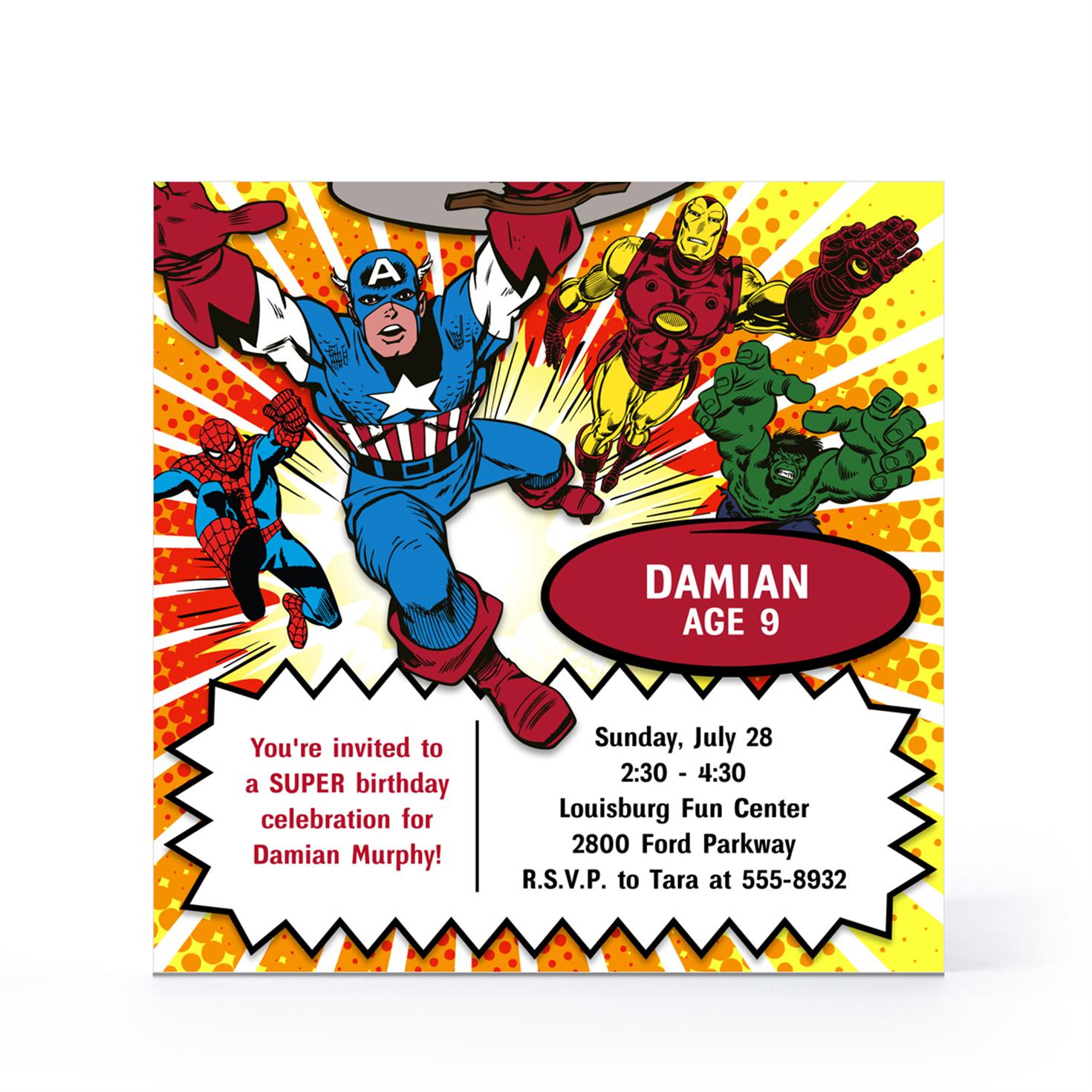 Free Printable Blank Avengers Birthday Invitations