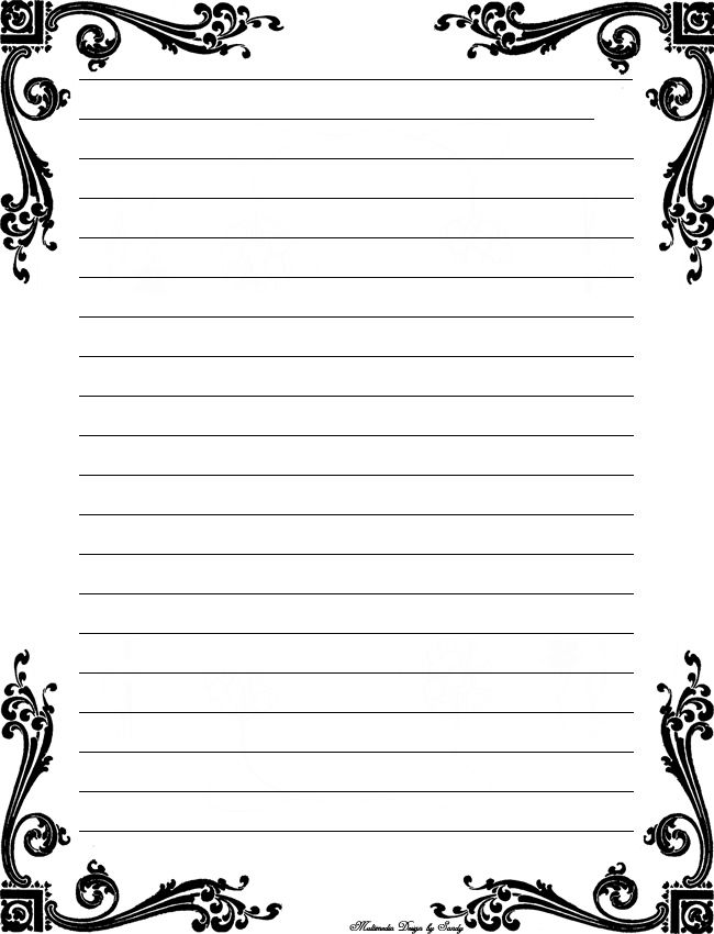 Printable Lined Stationery Black And White