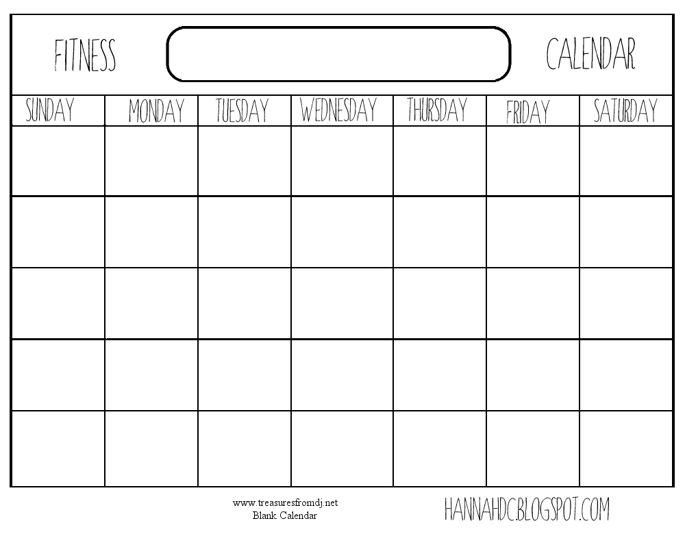 8 Best Images Of Printable Blank Workout Calendar Free Printable 