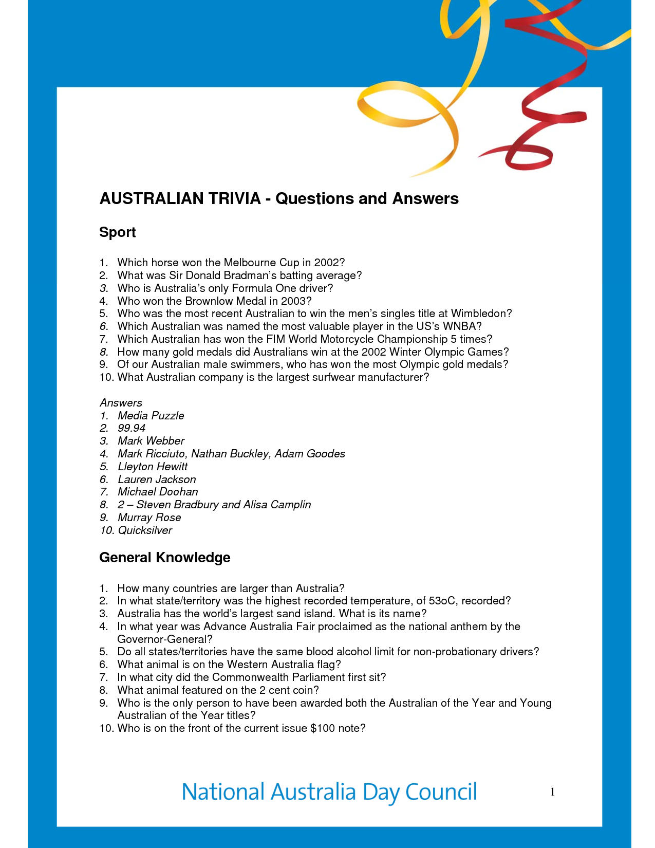 7 Best Images of Printable Sports Trivia With Answers - Printable Sports Trivia and Answers ...