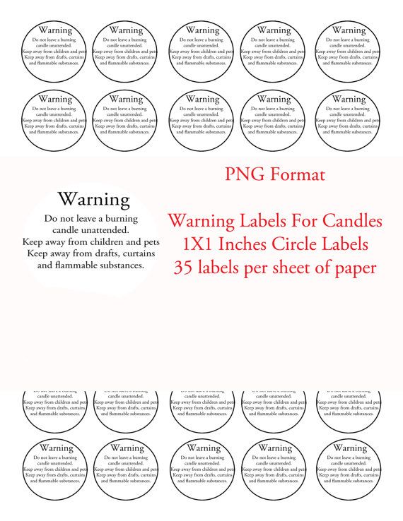 5 Best Images of Printable Warning Labels For Candles Clear Candle
