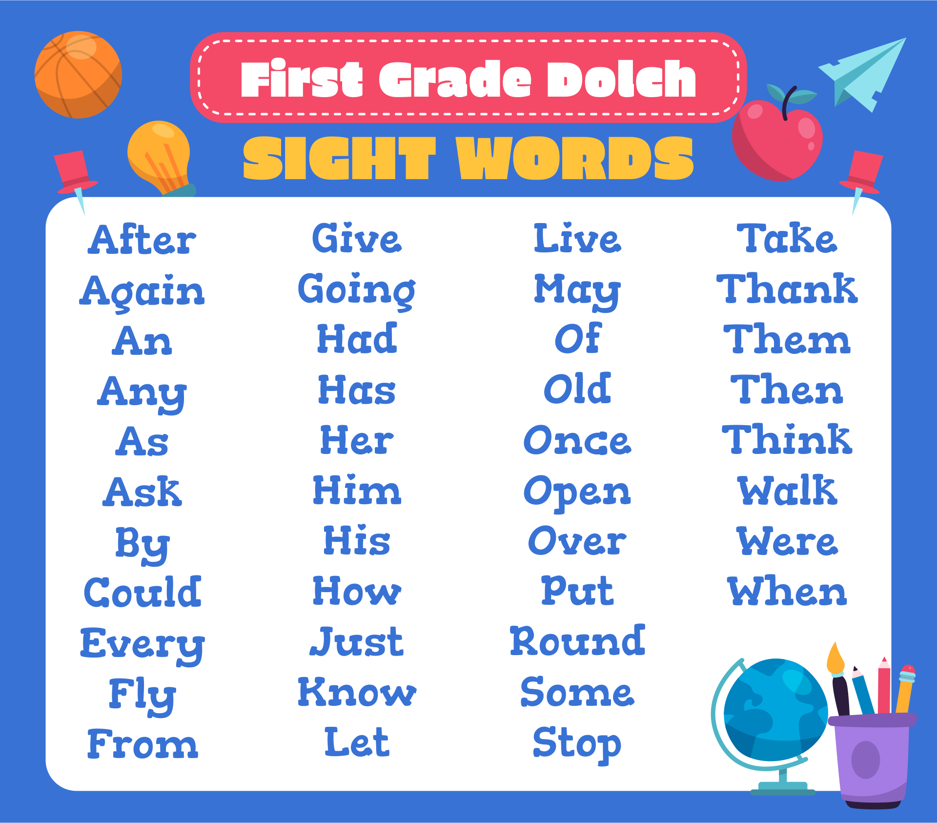 first grade sight words
