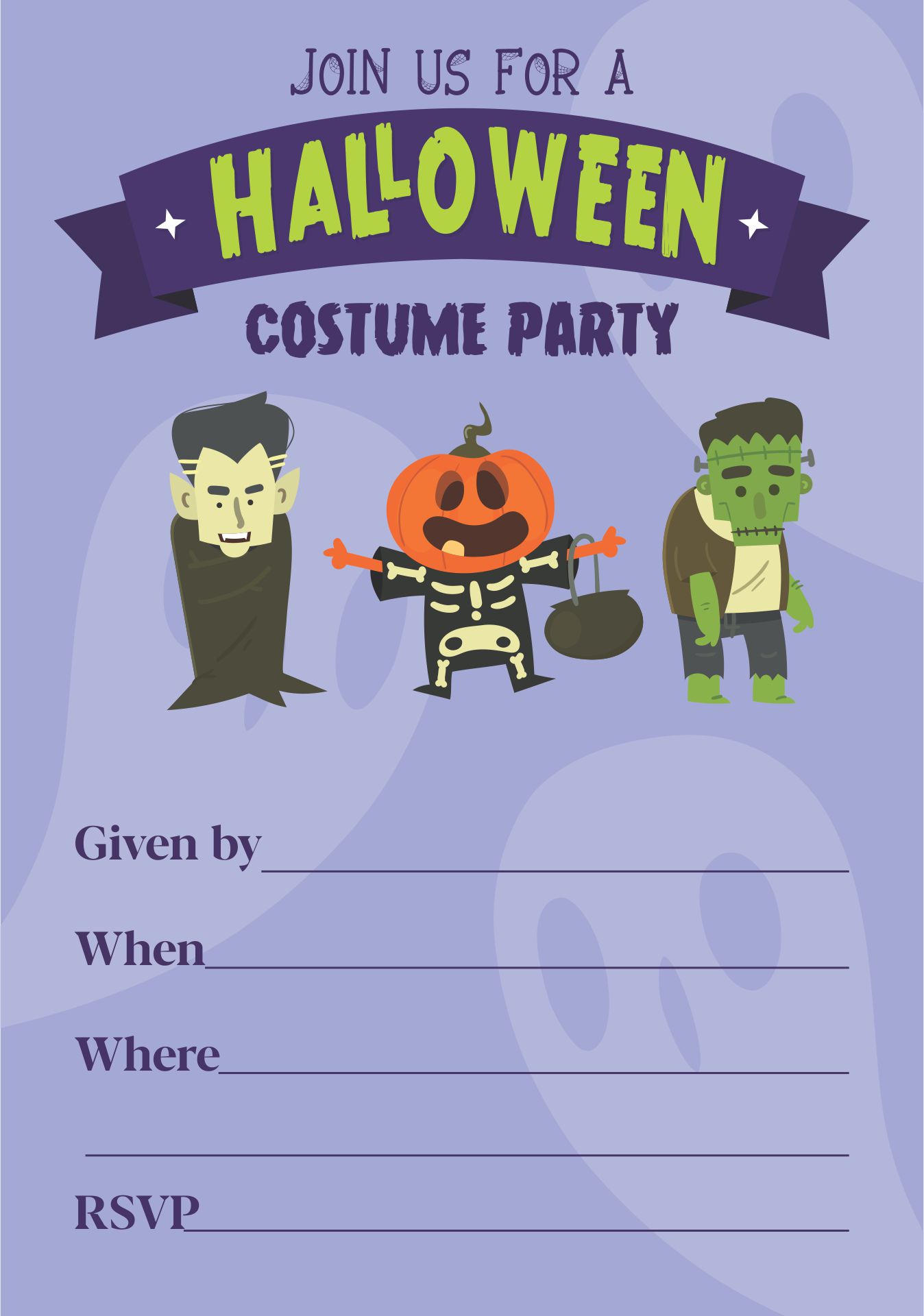 6 Best Images Of Free Printable Blank Halloween Invitations Halloween 
