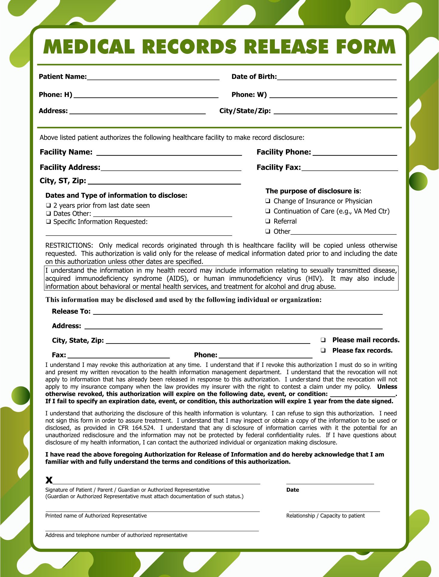 free-printable-medical-release-form