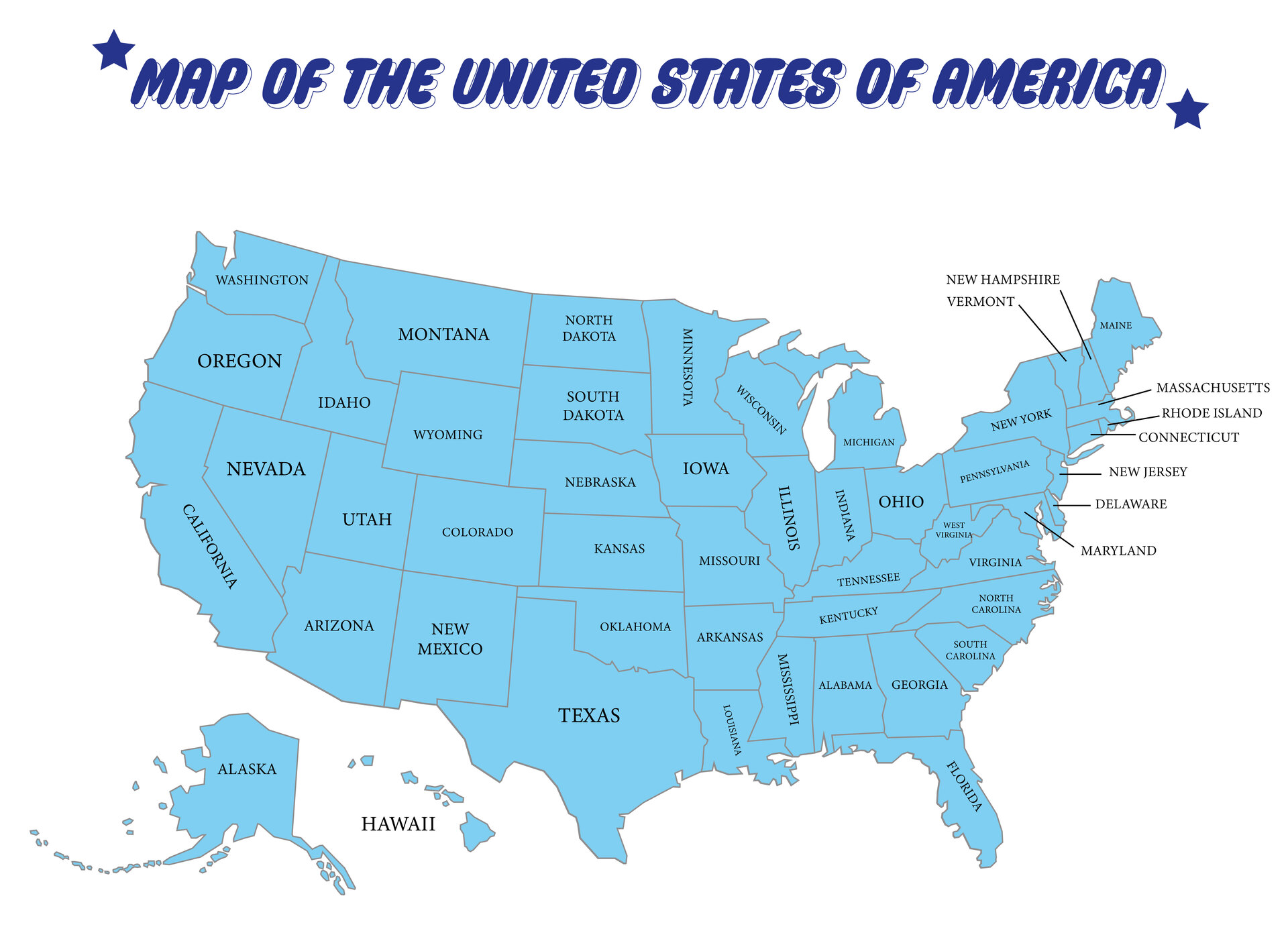 United States Map Template Free Download