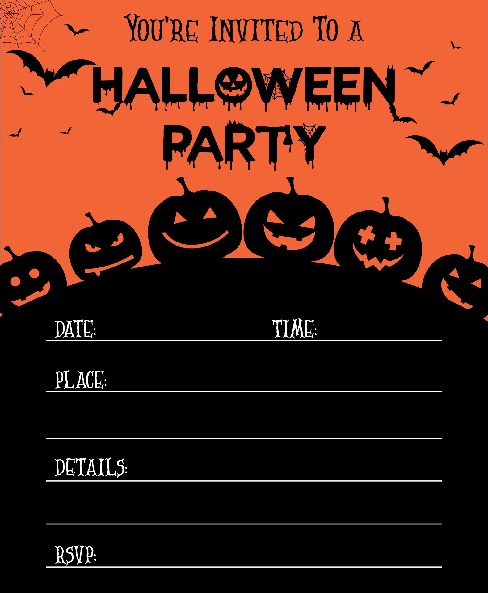 6 Best Images of Free Printable Blank Halloween Invitations Halloween