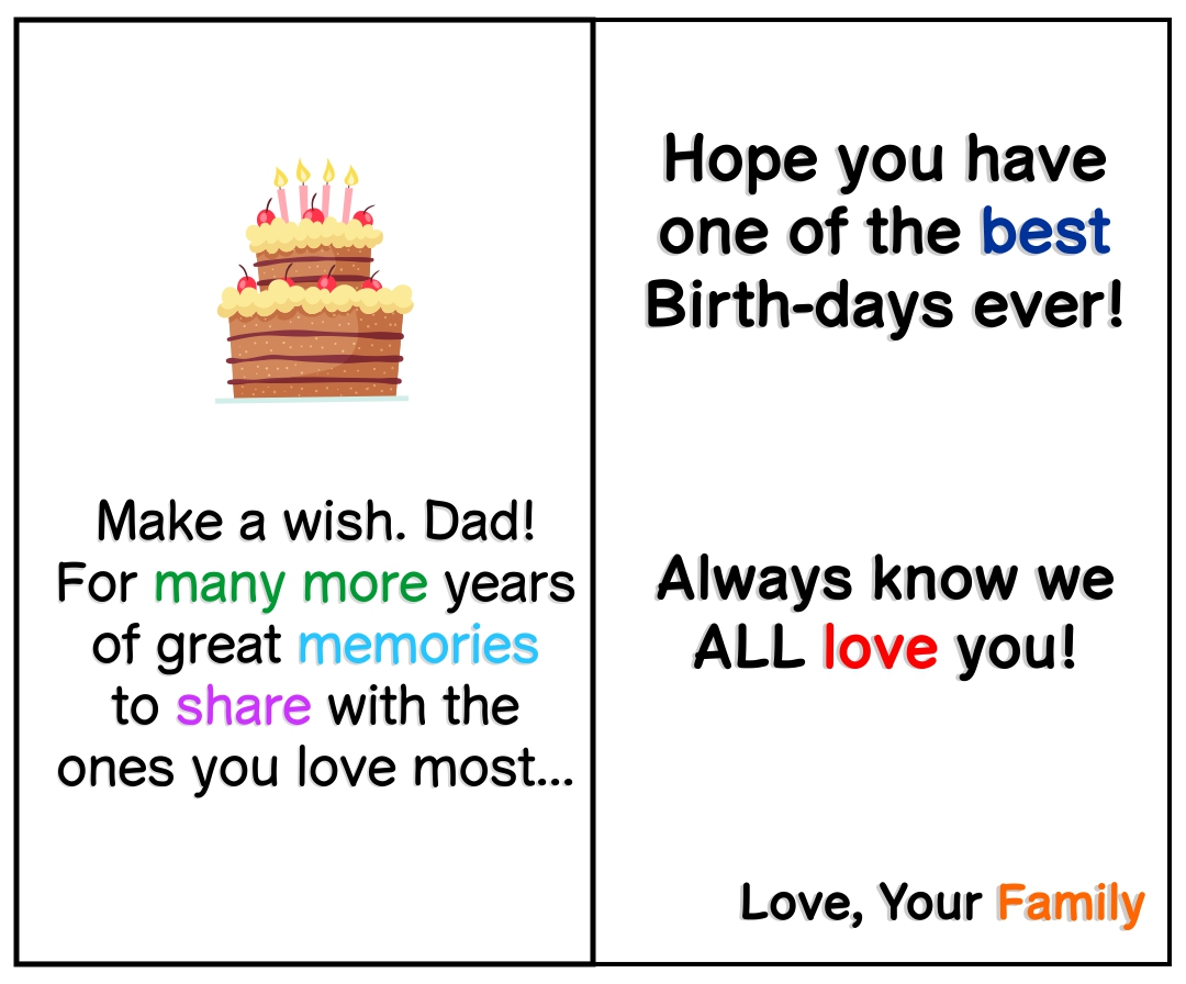 Printable Birthday Cards Dad