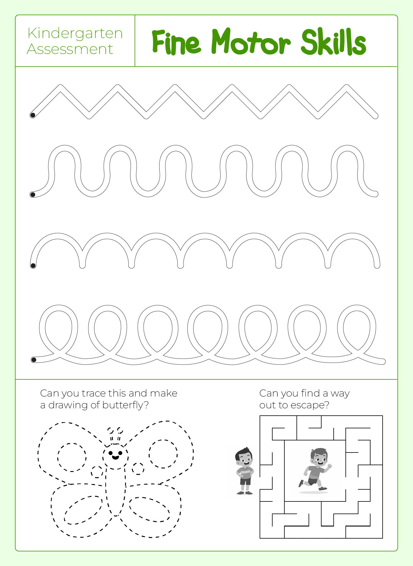 Kindergarten Readiness Test Free Printable