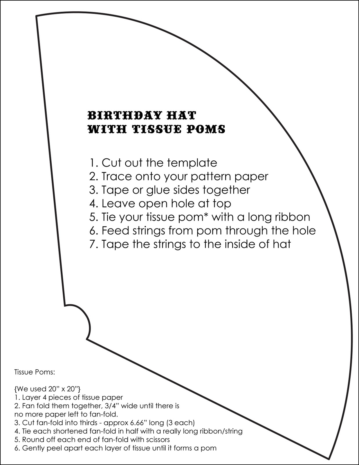 Mini Party Hat Template